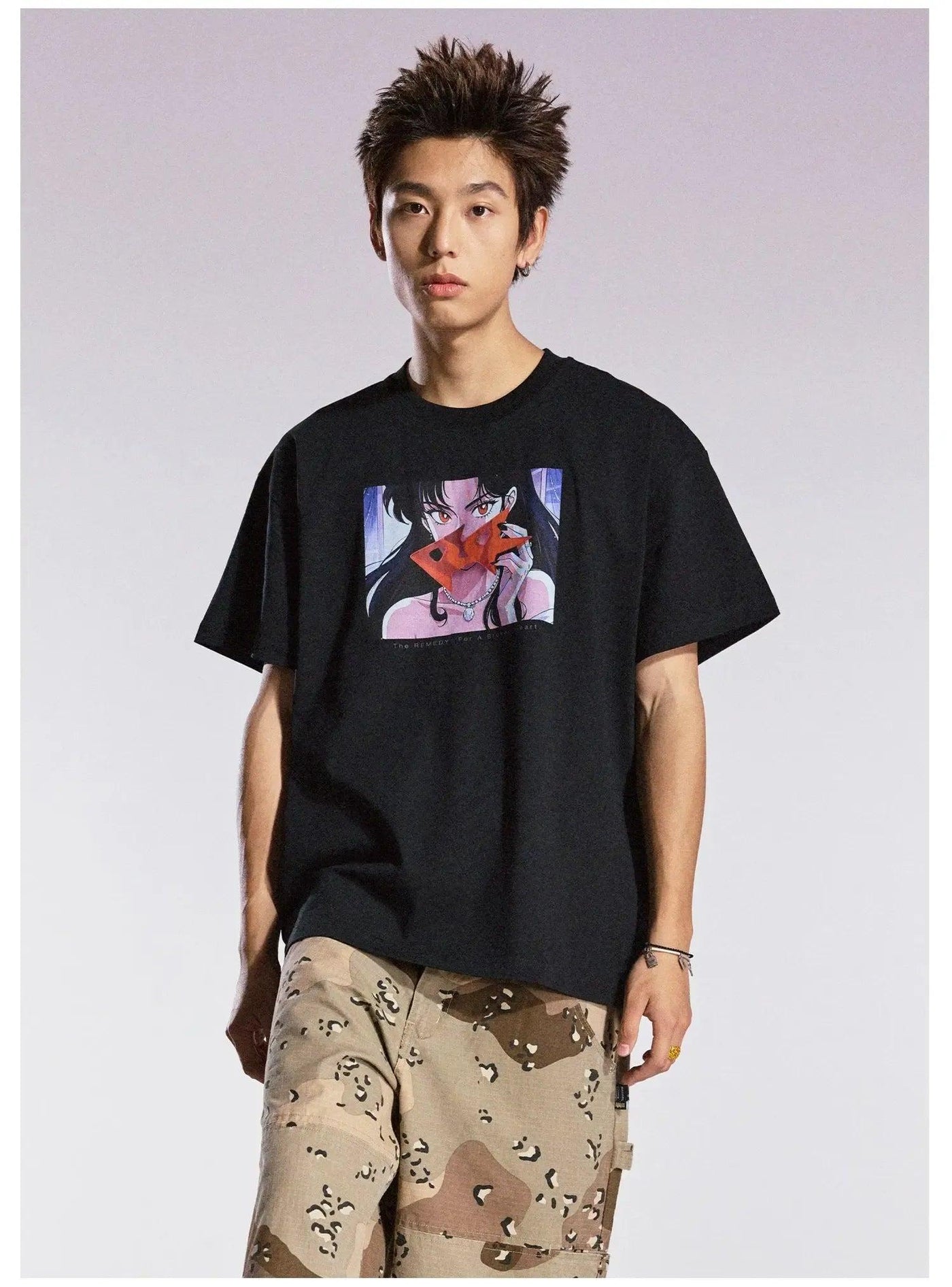 Anime Graphic T-Shirt Korean Street Fashion T-Shirt By Remedy Shop Online at OH Vault