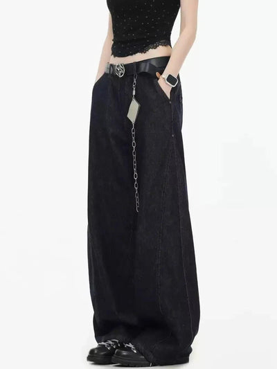 Chain Detail Straight Leg Jeans Korean Street Fashion Jeans By INS Korea Shop Online at OH Vault