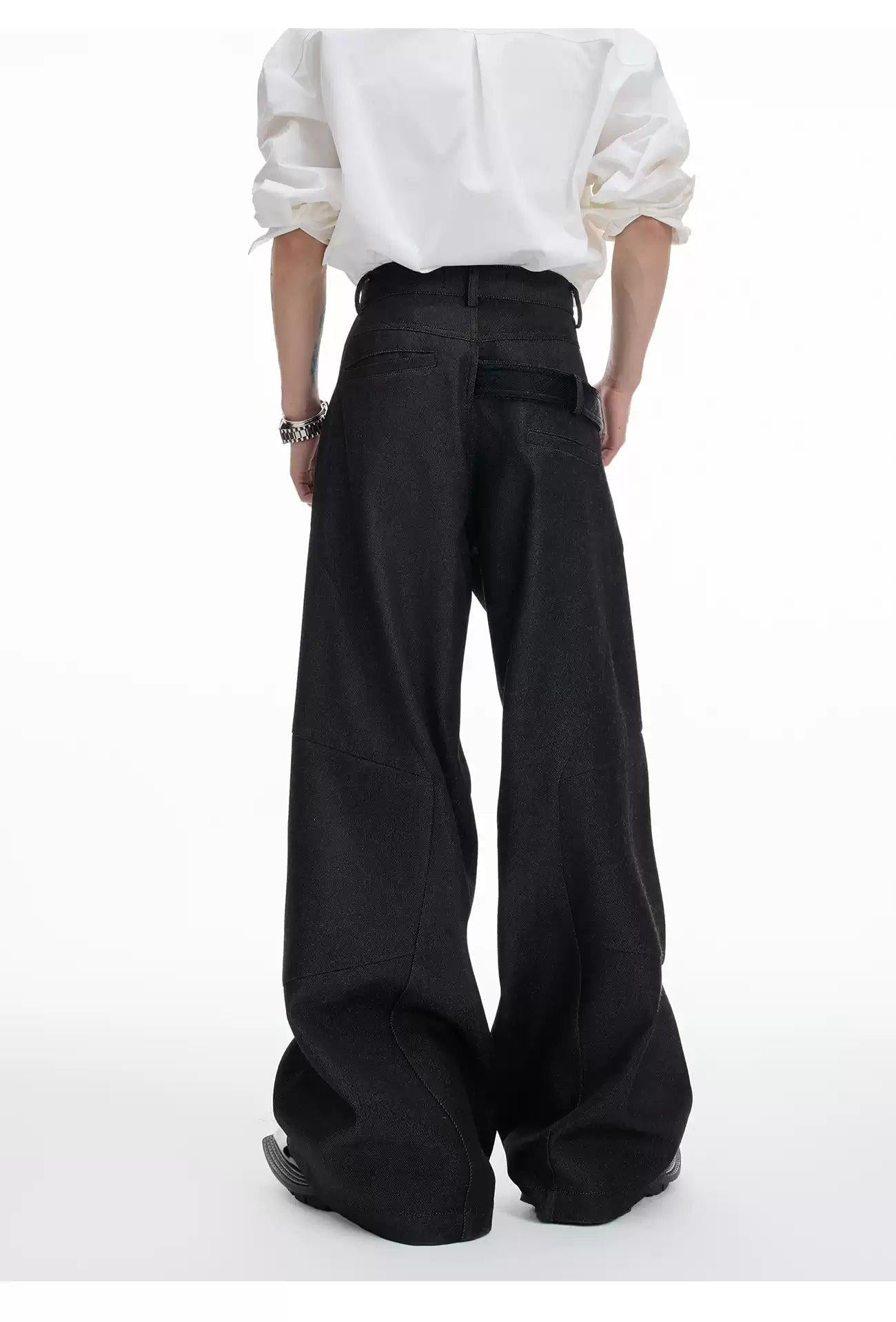 Buckled PU Leather Buckle Flared Pants Korean Street Fashion Pants By Argue Culture Shop Online at OH Vault