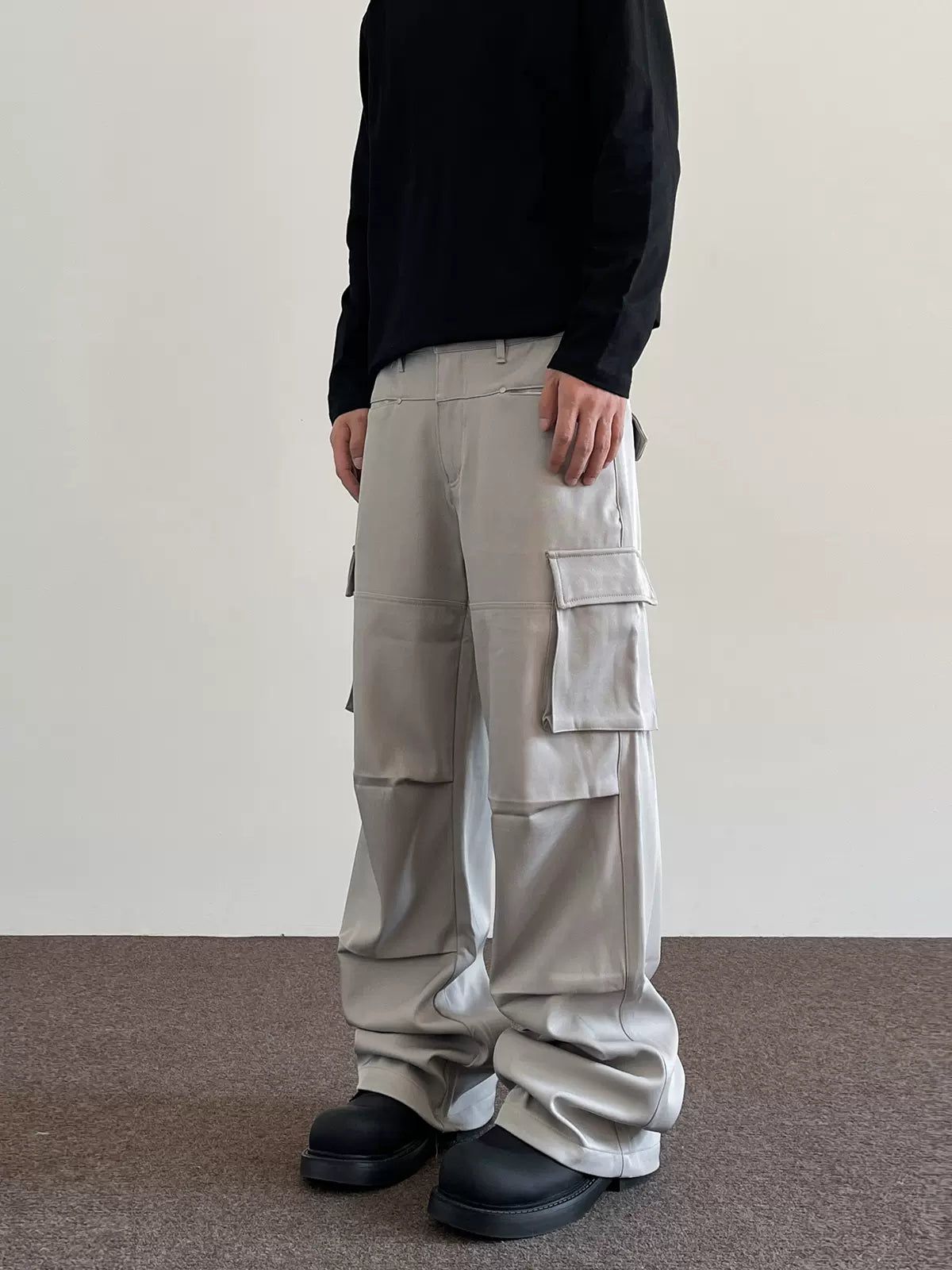 Flap Pockets Detail Cargo Pants Korean Street Fashion Pants By A PUEE Shop Online at OH Vault