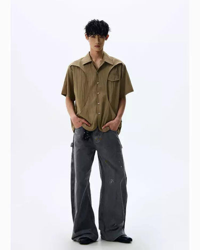 Structured & Layered Shirt Korean Street Fashion Shirt By A PUEE Shop Online at OH Vault