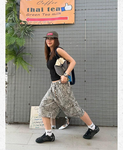 Animal Print Cargo Shorts Korean Street Fashion Shorts By Made Extreme Shop Online at OH Vault