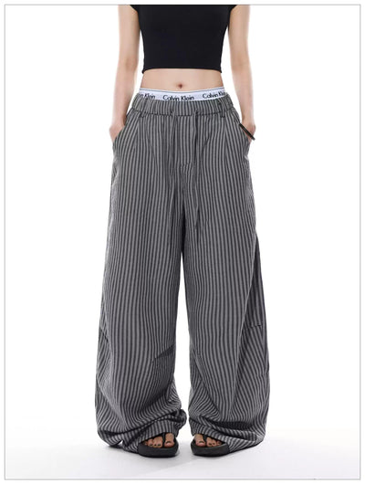 Drawstring Striped Loose Pants Korean Street Fashion Pants By Mr Nearly Shop Online at OH Vault