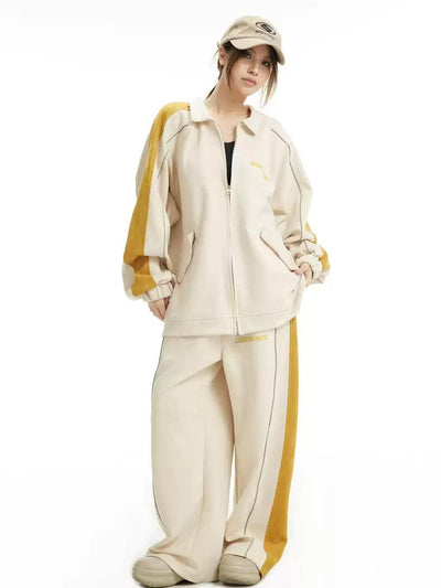 Flap Pockets Athleisure Jacket & Pants Set Korean Street Fashion Clothing Set By INS Korea Shop Online at OH Vault