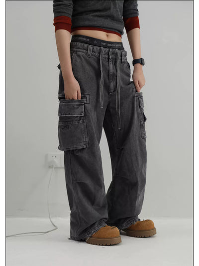 Workwear Washed Cargo Jeans Korean Street Fashion Jeans By Mason Prince Shop Online at OH Vault