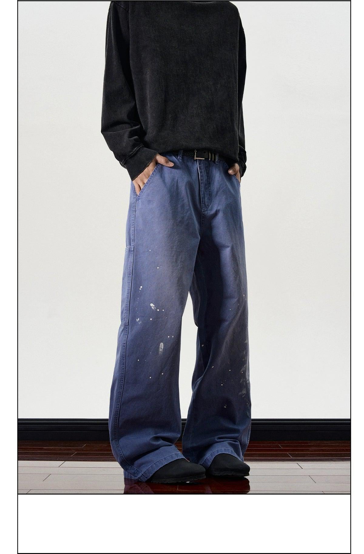 Distressed Ink-Splashed Jeans Korean Street Fashion Jeans By A PUEE Shop Online at OH Vault