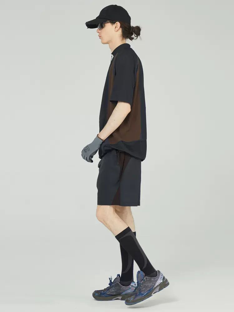 Spliced Zipped Pocket Shorts Korean Street Fashion Shorts By Decesolo Shop Online at OH Vault