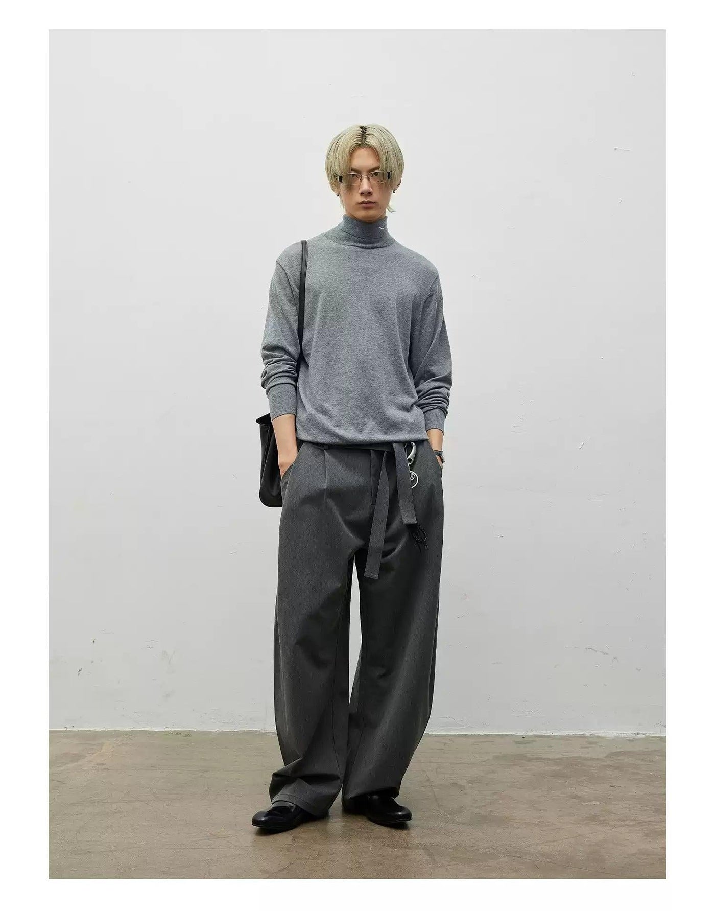 Belt Strap Loose Fit Pants Korean Street Fashion Pants By Terra Incognita Shop Online at OH Vault