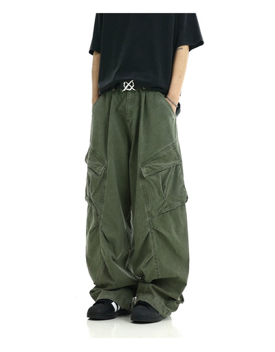 Slant Pocket Loose Cargo Pants Korean Street Fashion Pants By MEBXX Shop Online at OH Vault