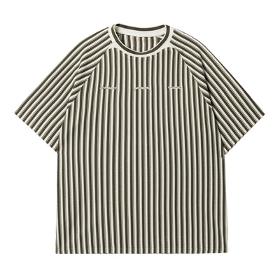 Striped Knit Embroidery T-Shirt Korean Street Fashion T-Shirt By JHYQ Shop Online at OH Vault