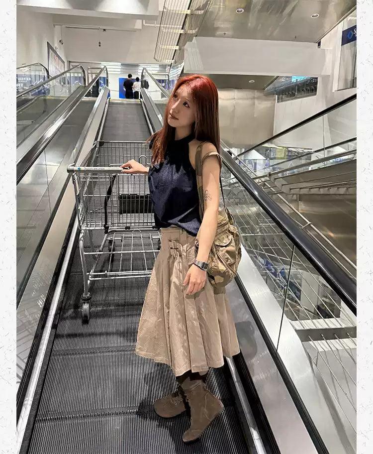 Knot Solid Sleeveless Blouse Korean Street Fashion Blouse By Made Extreme Shop Online at OH Vault