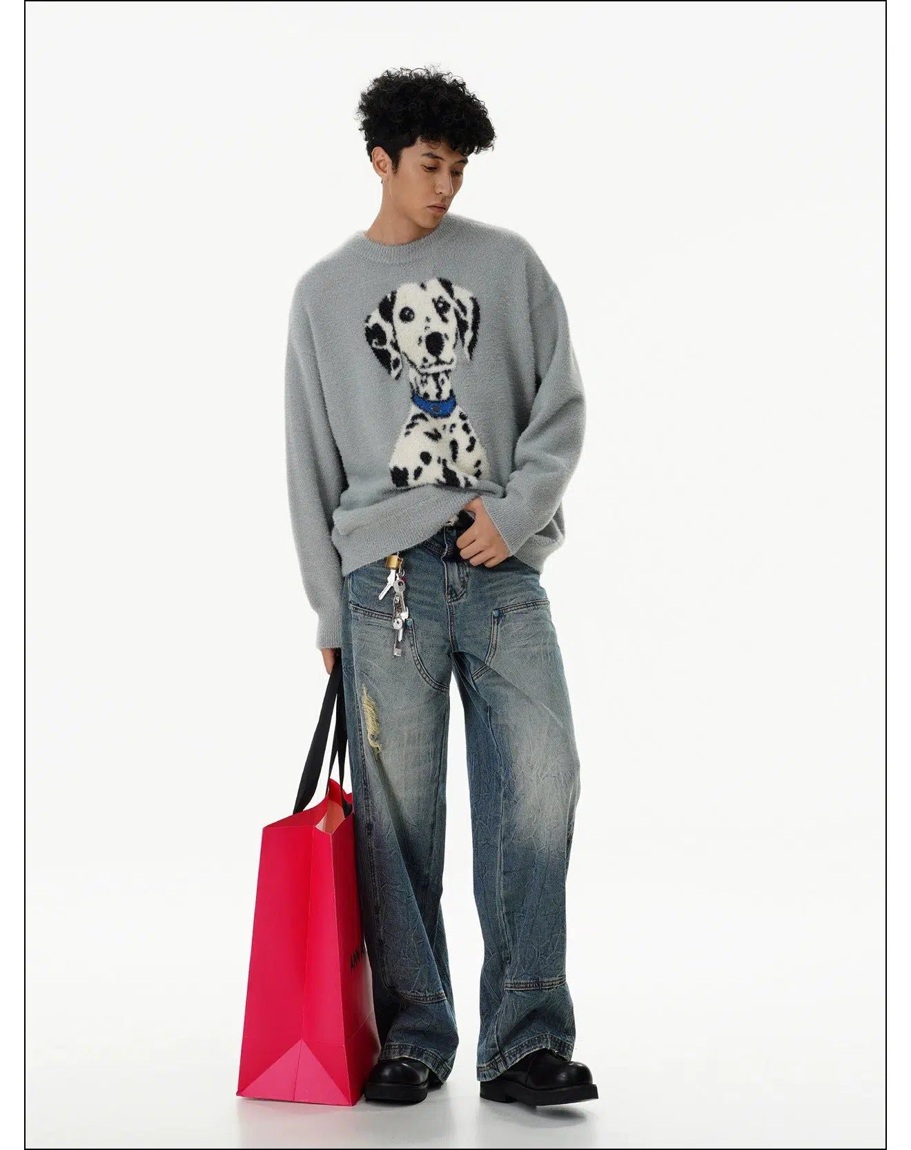 Dalmatian Dog Sweater Korean Street Fashion Sweater By Mr Nearly Shop Online at OH Vault