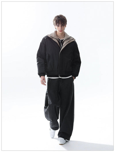 Checker Spliced Bomber Jacket Korean Street Fashion Jacket By Mr Nearly Shop Online at OH Vault