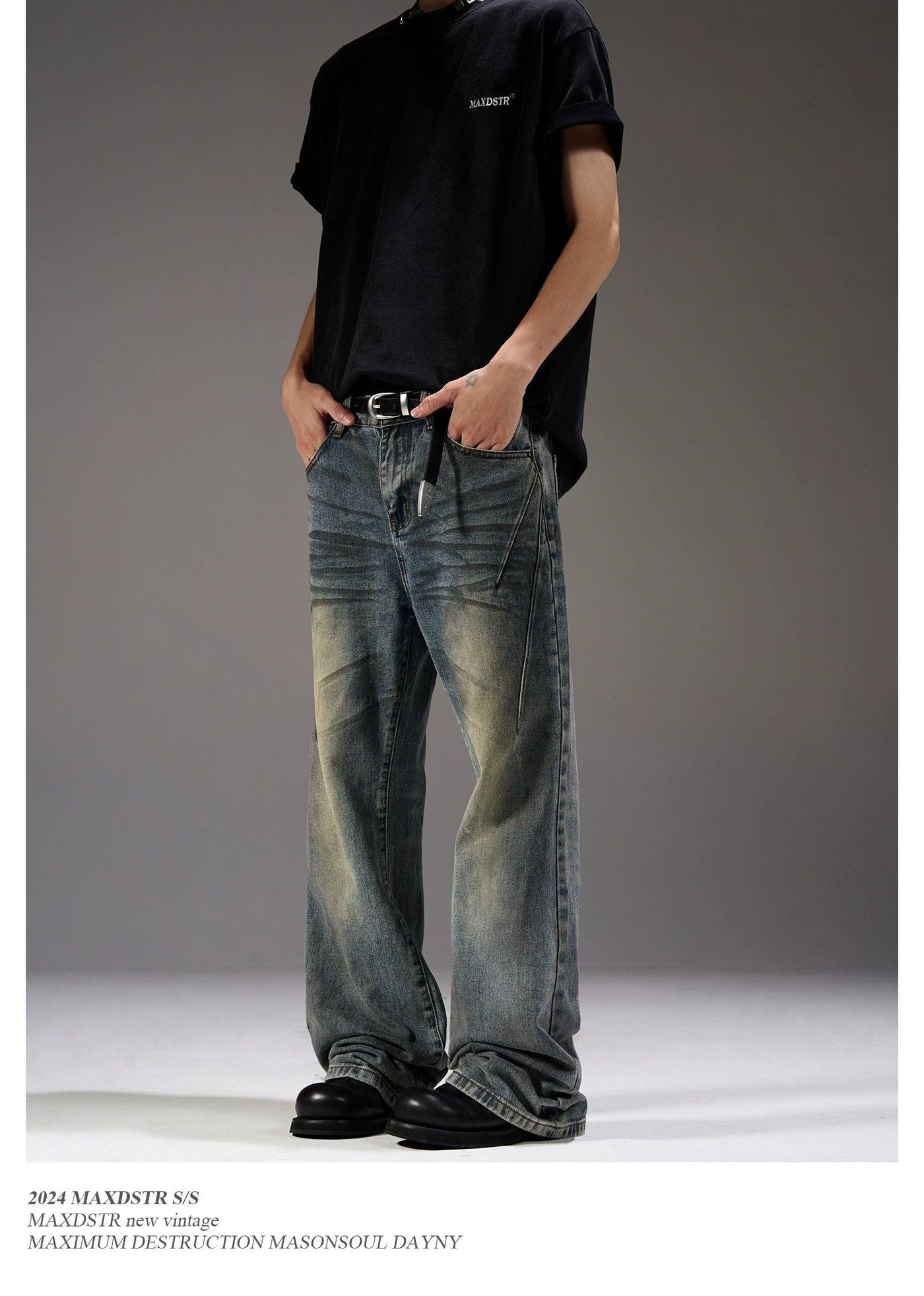 Charcoal & Rustic Jeans Korean Street Fashion Jeans By MaxDstr Shop Online at OH Vault