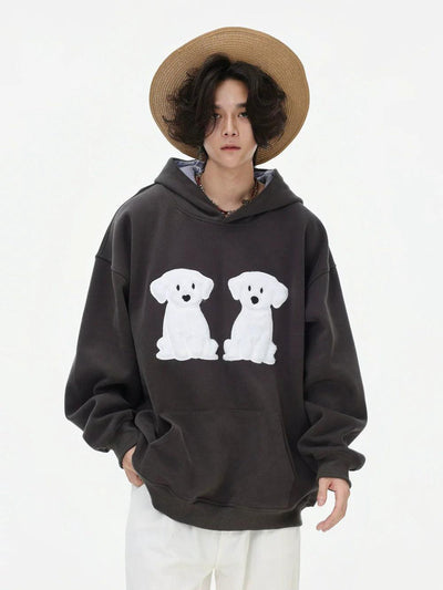 Graphic Patched Loose Fit Hoodie Korean Street Fashion Hoodie By INS Korea Shop Online at OH Vault