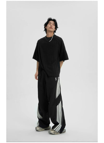 Side Splice Track Pants Korean Street Fashion Pants By JHYQ Shop Online at OH Vault