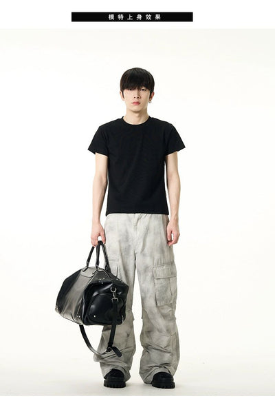 Utility Tie-Dyed Cargo Pants Korean Street Fashion Pants By 77Flight Shop Online at OH Vault