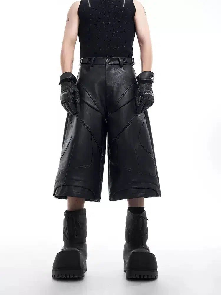 Sleek PU Leather Shorts Korean Street Fashion Shorts By Slim Black Shop Online at OH Vault