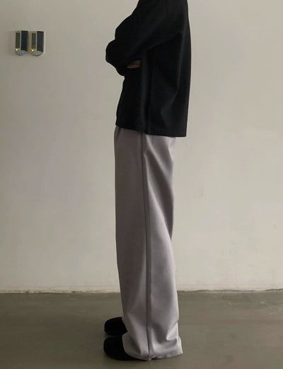 Solid Pleated Wide Trousers Korean Street Fashion Trousers By In Knots Shop Online at OH Vault