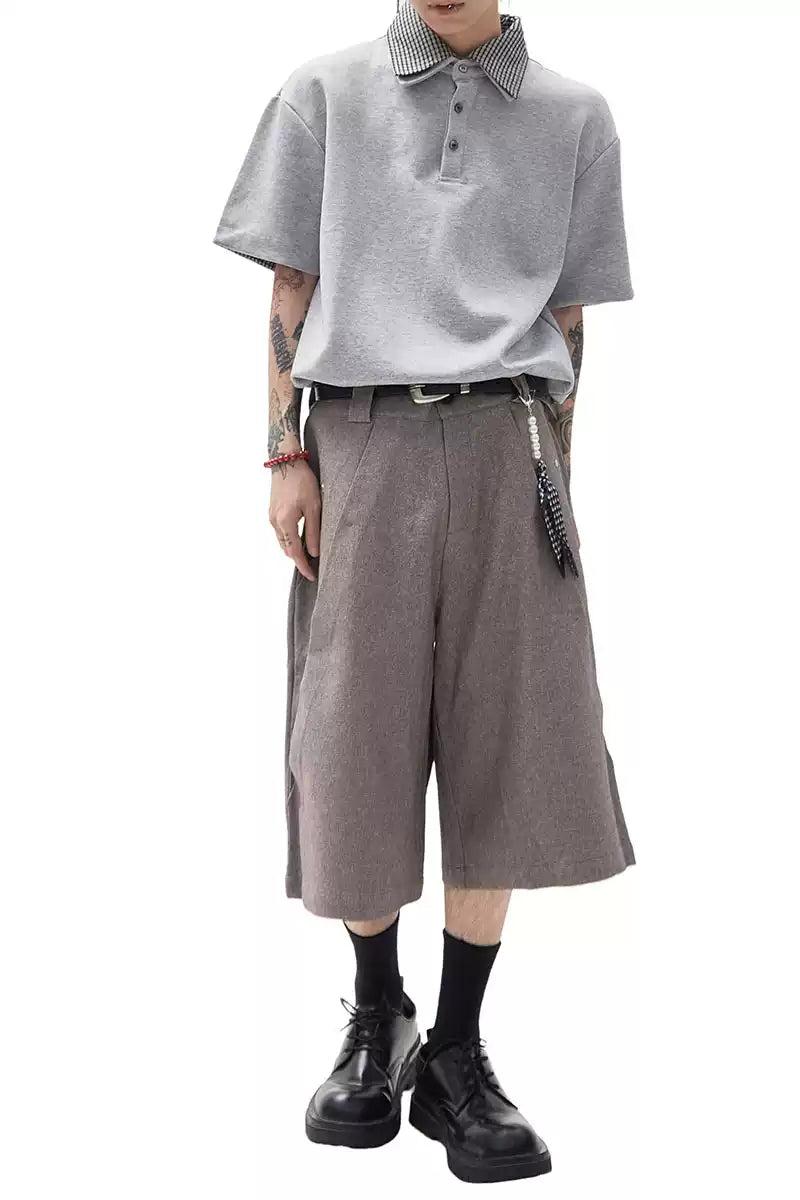 Plaid Layered Collar Polo Korean Street Fashion Polo By Ash Dark Shop Online at OH Vault