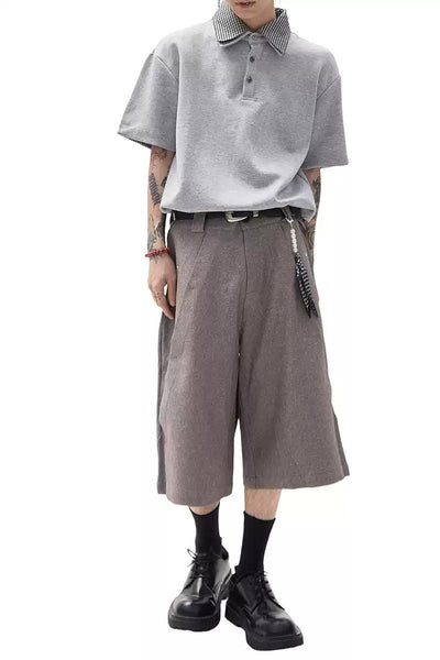 Plaid Layered Collar Polo Korean Street Fashion Polo By Ash Dark Shop Online at OH Vault