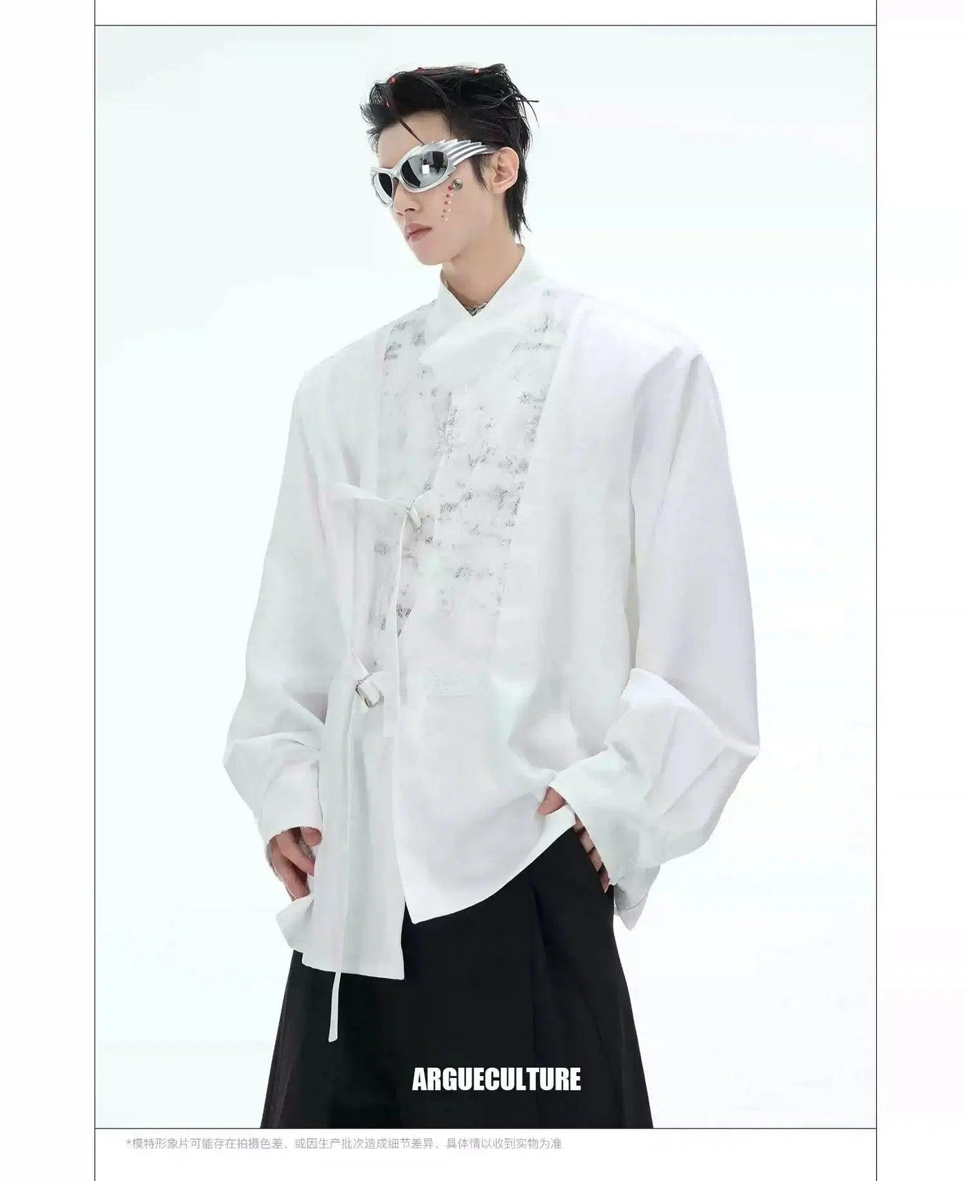 Textured Splice Flow Shirt Korean Street Fashion Shirt By Argue Culture Shop Online at OH Vault