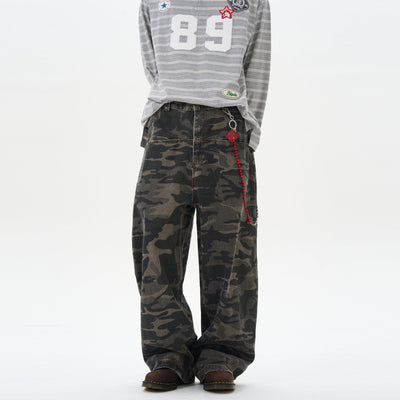 Camouflage Loose Cargo Pants Korean Street Fashion Pants By 77Flight Shop Online at OH Vault