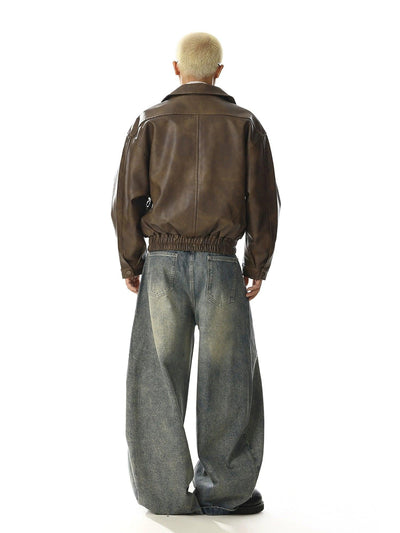 Faded Scratched Baggy Fit Jeans Korean Street Fashion Jeans By MEBXX Shop Online at OH Vault