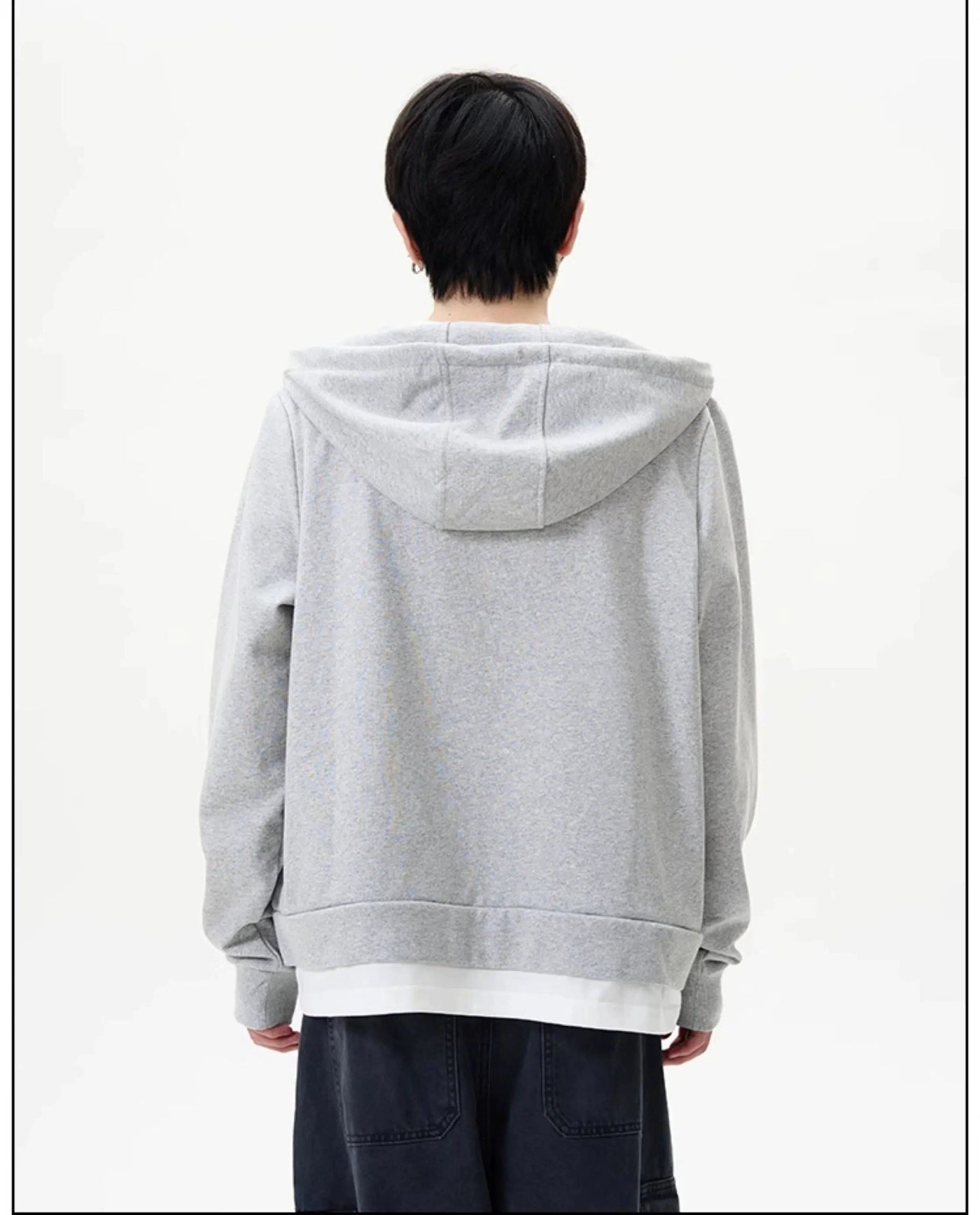 Drawcord V-Neck Hoodie Korean Street Fashion Hoodie By 77Flight Shop Online at OH Vault