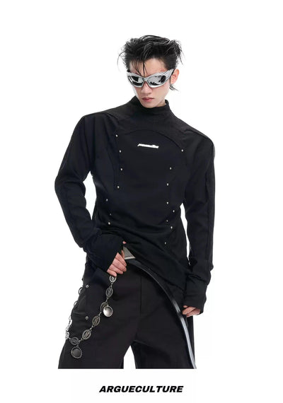 Slim Fit Thin Mesh Layers Mockneck Korean Street Fashion Mockneck By Argue Culture Shop Online at OH Vault