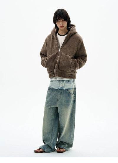 Cozy Sherpa Fleece Jacket Korean Street Fashion Jacket By 77Flight Shop Online at OH Vault