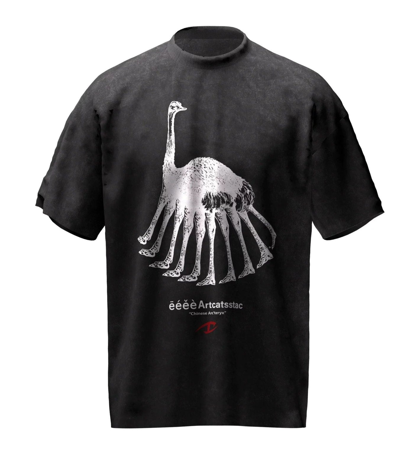 Multi-Feet Ostrich Graphic T-Shirt Korean Street Fashion T-Shirt By CATSSTAC Shop Online at OH Vault