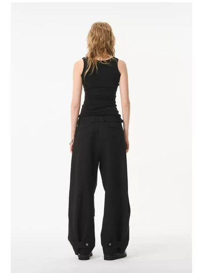 Buttoned Cuff Versatile Pants Korean Street Fashion Pants By Moditec Shop Online at OH Vault