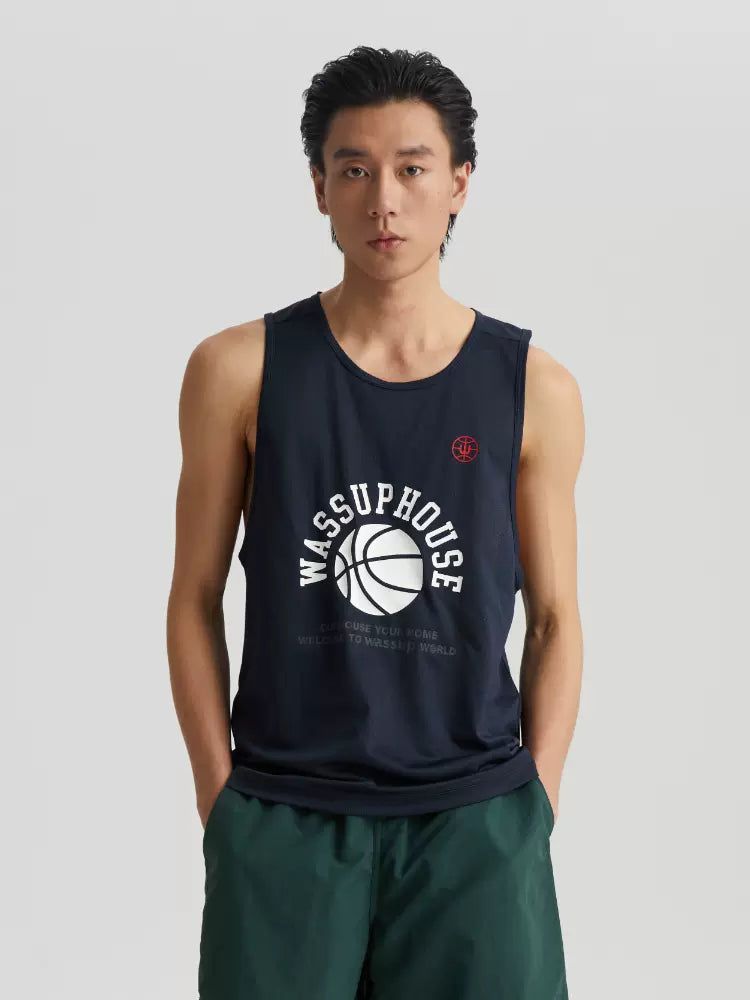 Basketball Logo Print Tank Top Korean Street Fashion Tank Top By WASSUP Shop Online at OH Vault