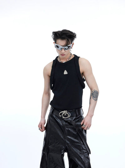Metal Triangle Tank Top Korean Street Fashion Tank Top By Argue Culture Shop Online at OH Vault