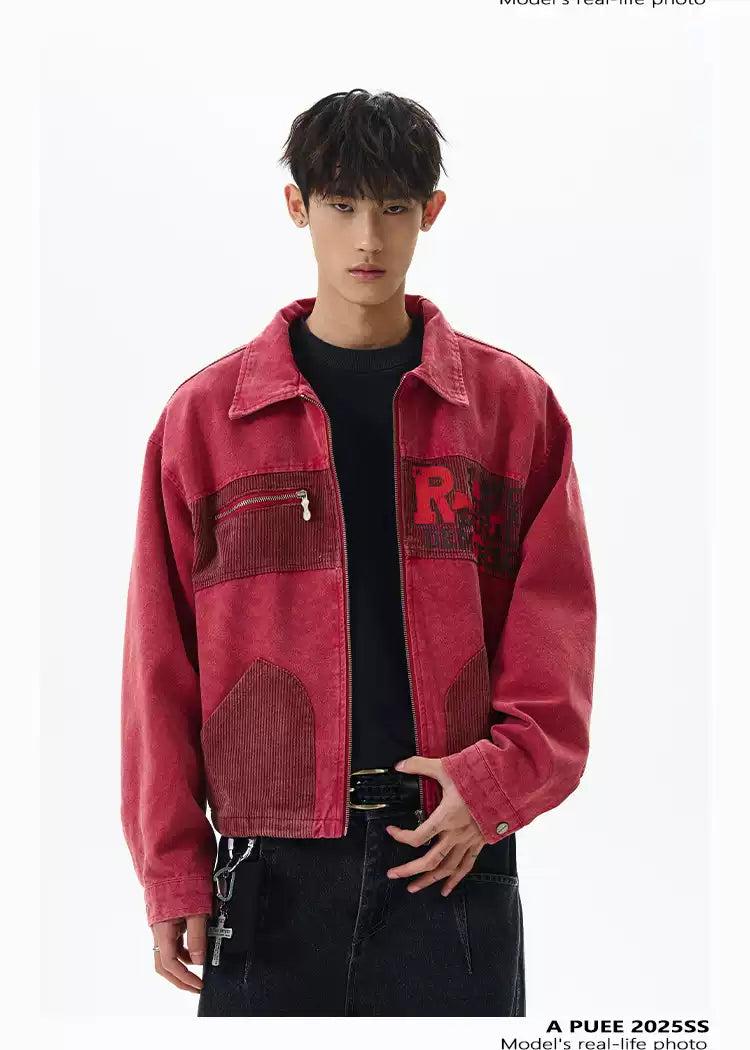 Corduroy Patchwork Jacket Korean Street Fashion Jacket By A PUEE Shop Online at OH Vault