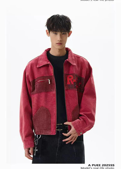 Corduroy Patchwork Jacket Korean Street Fashion Jacket By A PUEE Shop Online at OH Vault