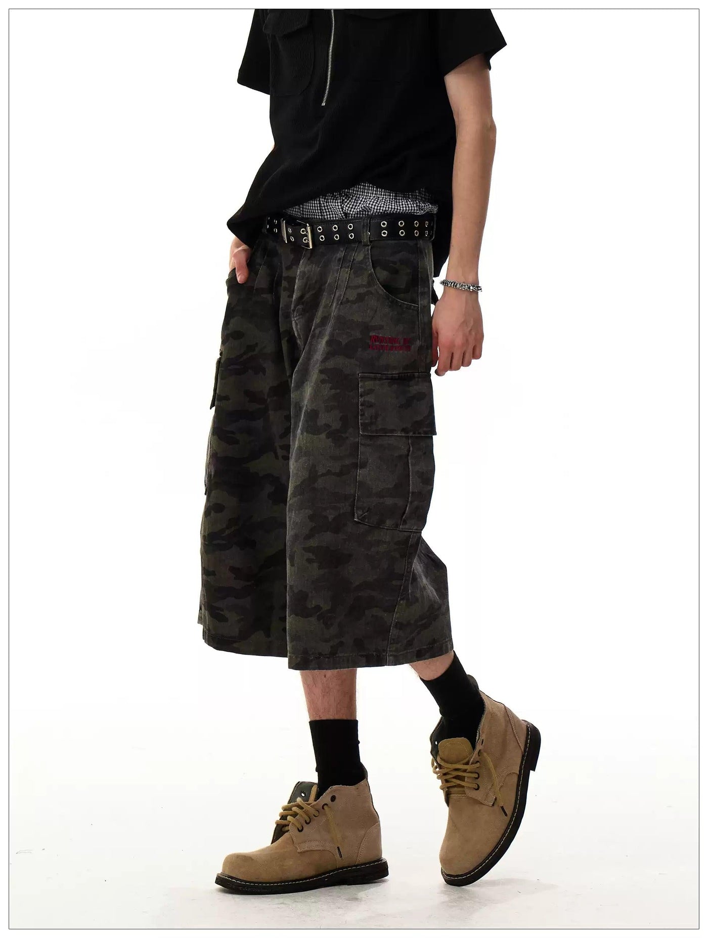 Flap Pockets Camouflage Denim Shorts Korean Street Fashion Shorts By Mr Nearly Shop Online at OH Vault