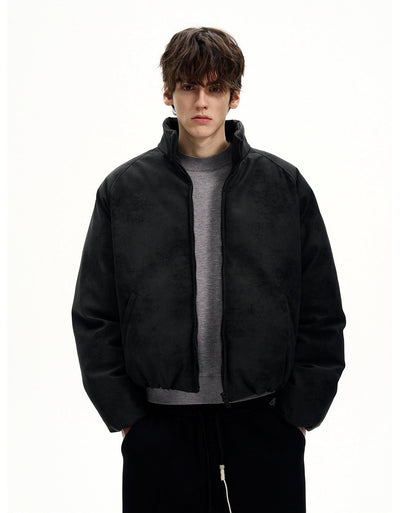 Micro Suede Padded Bomber Jacket Korean Street Fashion Jacket By MaxDstr Shop Online at OH Vault