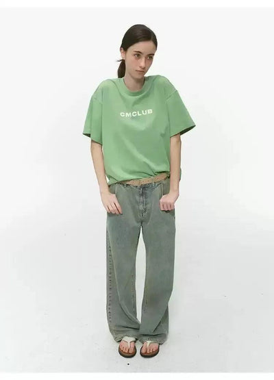 Text Print Casual T-Shirt Korean Street Fashion T-Shirt By Country Moment Shop Online at OH Vault