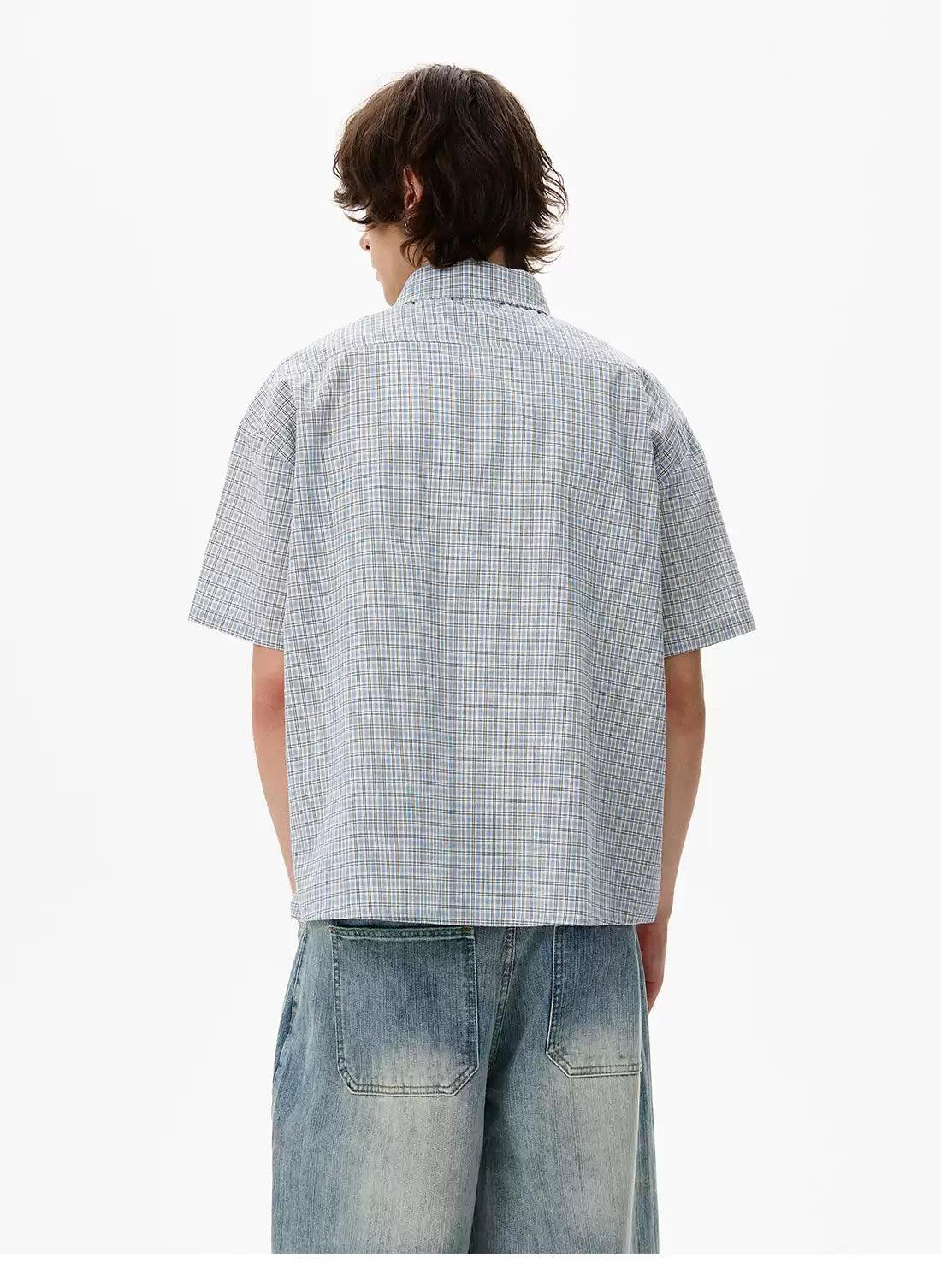 Clean Plaid Boxy Shirt Korean Street Fashion Shirt By 77Flight Shop Online at OH Vault