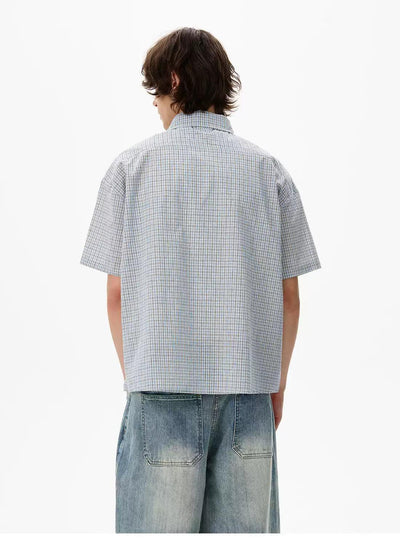 Clean Plaid Boxy Shirt Korean Street Fashion Shirt By 77Flight Shop Online at OH Vault
