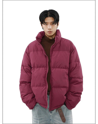 Full-Zipper Quilted Down Jacket Korean Street Fashion Jacket By Mr Nearly Shop Online at OH Vault