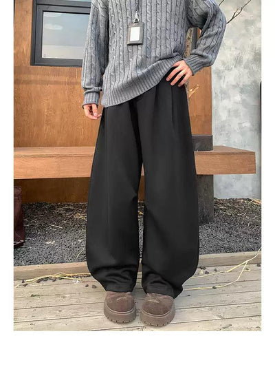 Pleated Loose Fit Sweatpants Korean Street Fashion Pants By Poikilotherm Shop Online at OH Vault