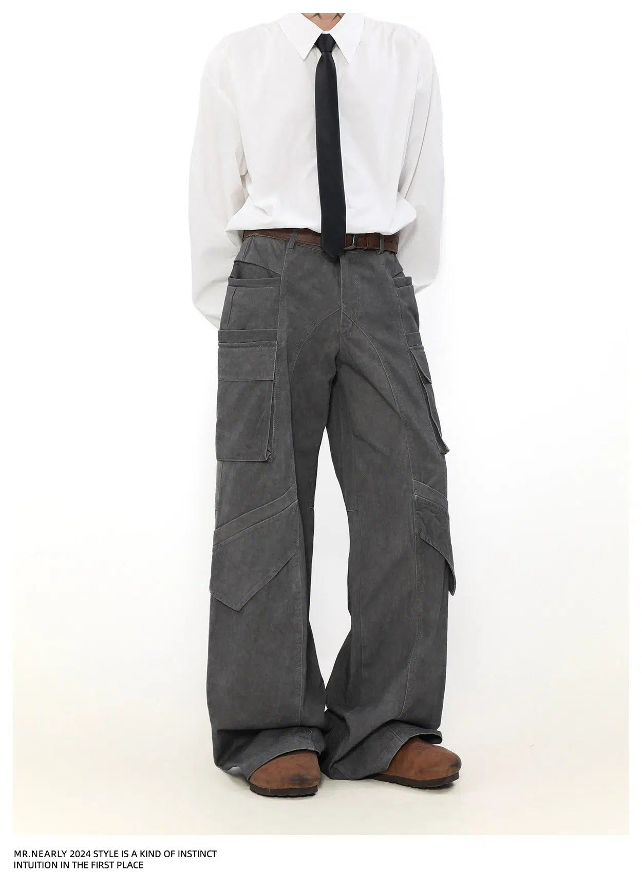 Faded Utility Pocket Cargo Pants Korean Street Fashion Pants By Mr Nearly Shop Online at OH Vault