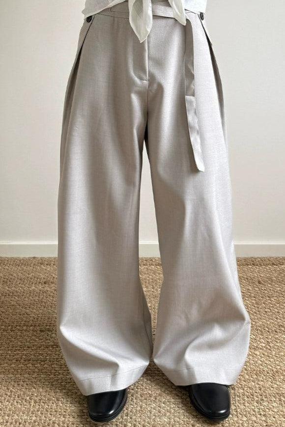 Waist Belt Strap Minimal Trousers Korean Street Fashion Trousers By A PUEE Shop Online at OH Vault