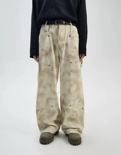 Stained Washed Cargo Pants Korean Street Fashion Pants By Ash Dark Shop Online at OH Vault