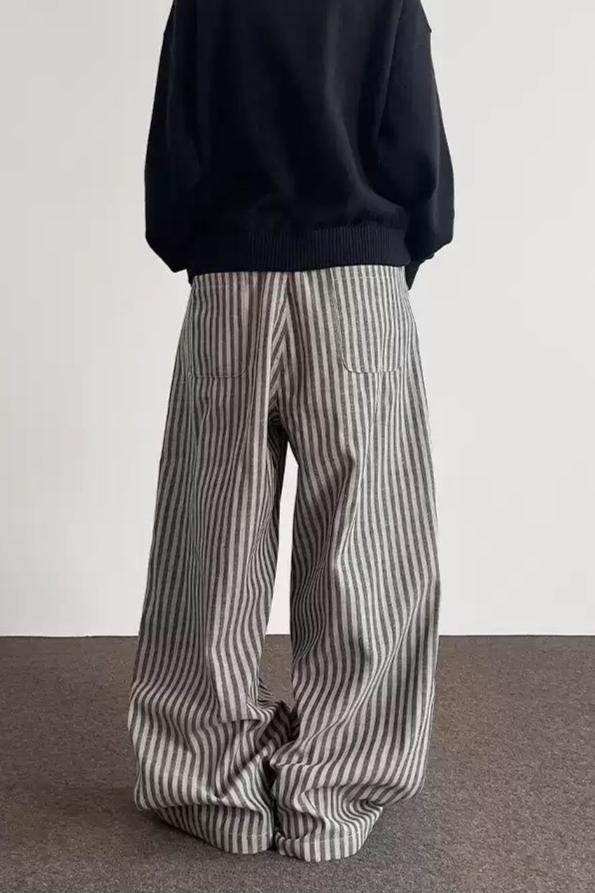 Striped Pattern Comfty Pants Korean Street Fashion Pants By A PUEE Shop Online at OH Vault