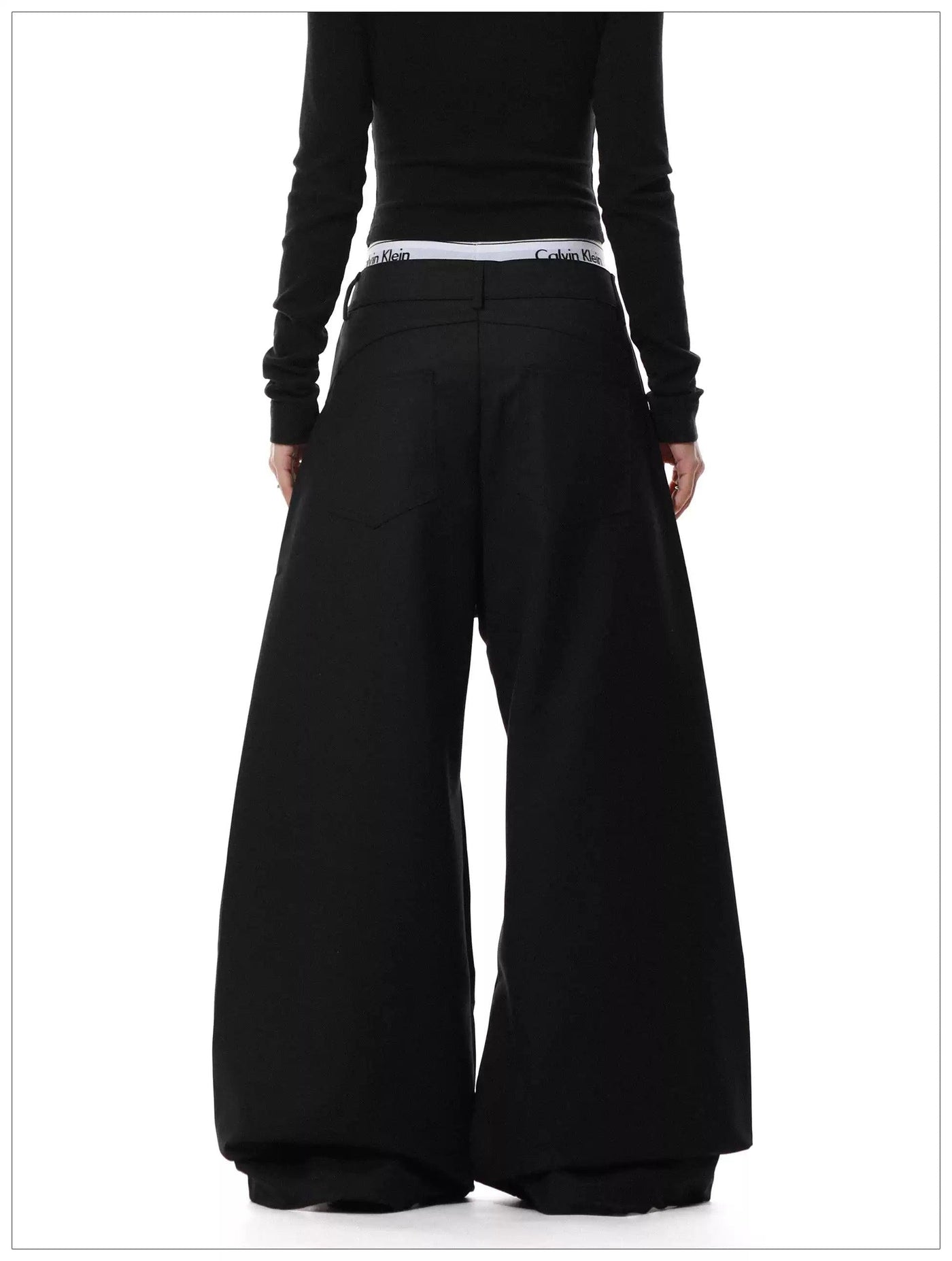 Double Waist Bar Stripes Pants Korean Street Fashion Pants By Mr Nearly Shop Online at OH Vault