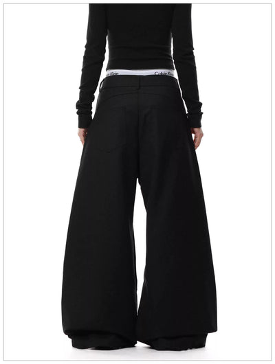 Double Waist Bar Stripes Pants Korean Street Fashion Pants By Mr Nearly Shop Online at OH Vault